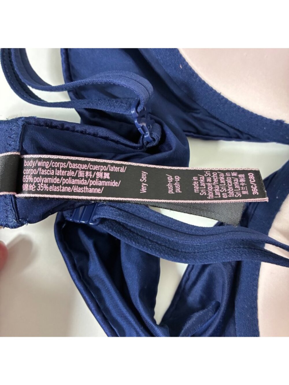 Victoria's Secret Very Sexy Sapphire Crystal Studded Push Up Bra 36C - Picture 9 of 9
